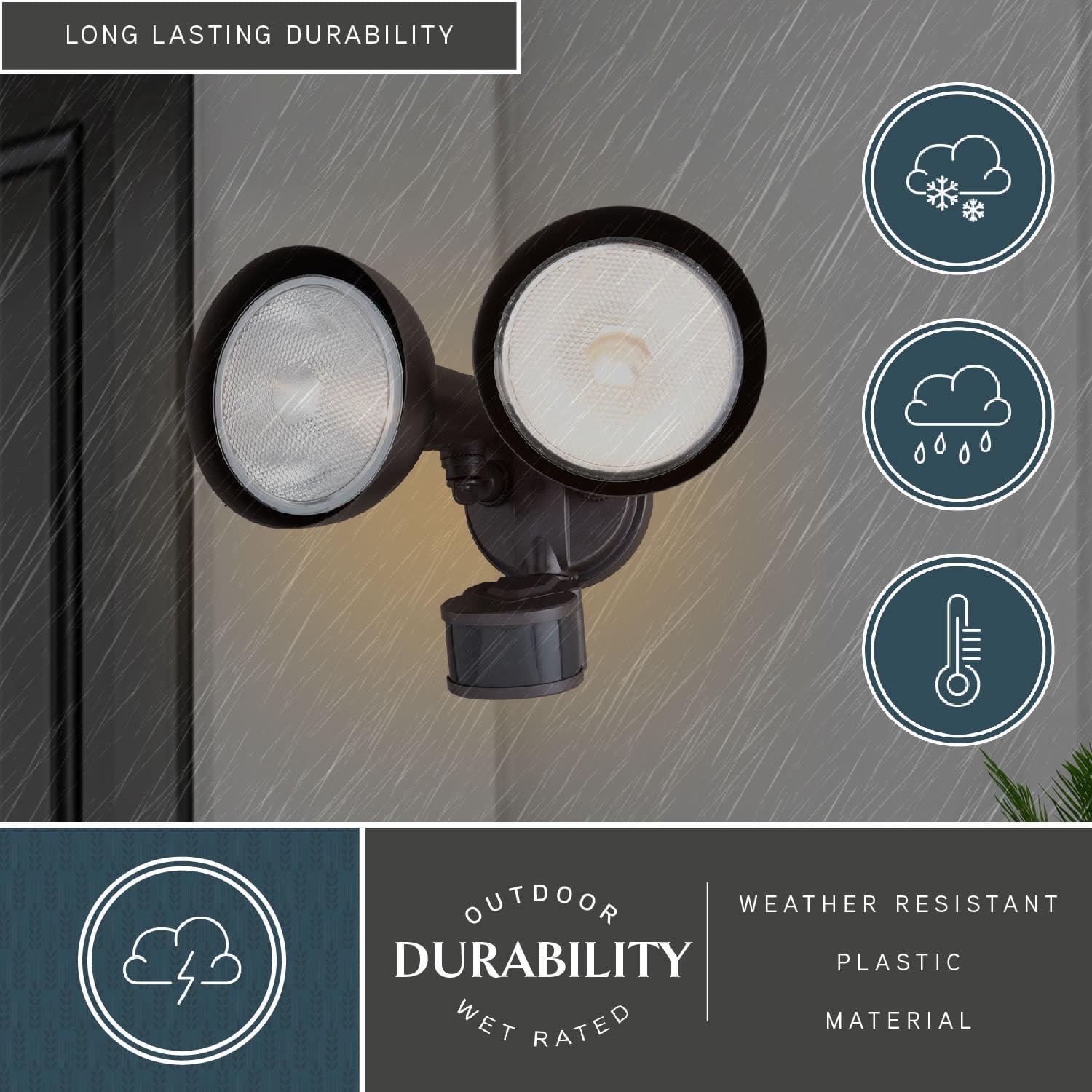 Bronze Motion Sensor Dusk to Dawn Outdoor Security Flood Light - 240 Degree Range - 85 Ft.