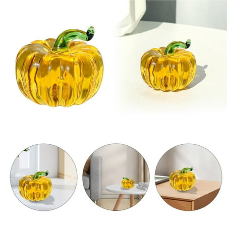 

HAXMNOU Halloween Decor On Sale! Halloween Pumpkin Statue Interior Decor Handmade Glass Pumpkin Decorations Home Fall Tabletop Decorations Halloween Decorations Halloween Pumpkins (Yellow)