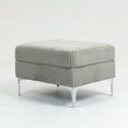 thumbnail image 3 of Modular Sectional Sofa Ottoman with Hidden Storage & Footrest, Durable Corduroy Fabric, Gray, 3 of 9