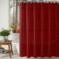 thumbnail image 3 of Shower Curtains Sets for Bathroom Decor Traditional Swirling Floral Seamless Design Waterproof Bathroom Curtain with Hooks, Christmas Red for Bathroom Decor,36x72IN, 3 of 9