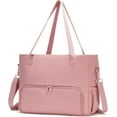 thumbnail image 4 of Mirlewaiy 2-in-1 Lunch & Laptop Tote Bag 15.6" Work Bags for Women Polyester Casual Teacher Nurse Bag Laptop Briefcase-Pink, 4 of 8