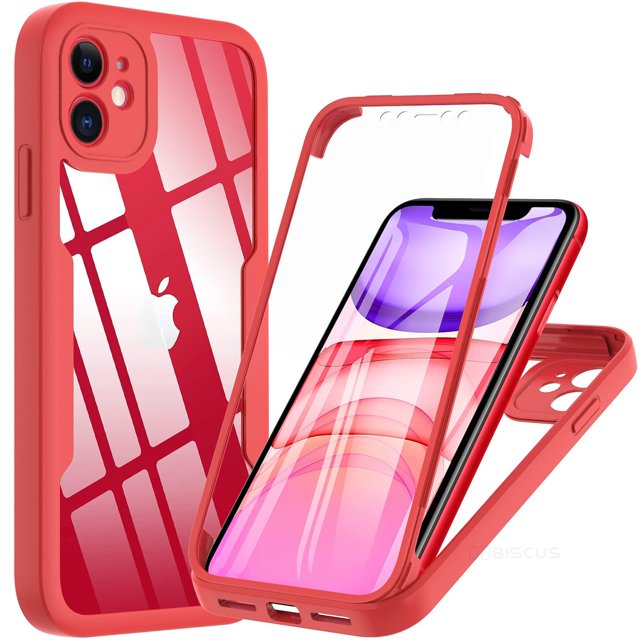 Funda para iPhone 14 13 12 11 Pro Max 14 Plus XS MAX XR de 360 grados transparente, cuerpo completo, resistente, Protector de pantalla incorporado