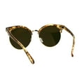 thumbnail image 4 of Womens Mod Round Half Rim Hipster Designer Sunglasses Tortoise Yellow Mirror, 4 of 4