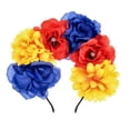 thumbnail image 1 of Accesyes Disfraz Corona de Flores Mexicanas Día de Muertos Tocado Hawaiano BOHO Floral Diadema Dia de Los Muertos Favor de Fiesta (Azul Amarillo SK Rojo), 1 of 5