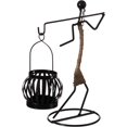 thumbnail image 1 of Wire Figure Candle Holder Decorative Modern Tea Light Lantern Tabletop Centerpiece Candle Stand (Back Carry), 1 of 7