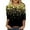 A-Gold189, variant on Yuanlong Womens T-Shirts Star Sparkle Print 3/4 Sleeves Round Neck Tee Carnival Spring Wear Lightweight Stylish Lady Tops