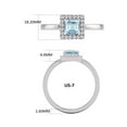 thumbnail image 6 of Round and Princess Cut Natural Aquamarine Gemstone Ring in 14K White Gold (Size: 5.5), 6 of 6