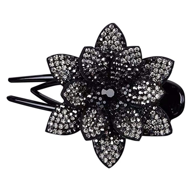 Pinzas para el pelo con flores de diamantes de imitación pinzas para el pelo con flores de diamantes de imitación pinzas para el pelo curvadas elegantes para mujeres y niñas ANGGREK Otros
