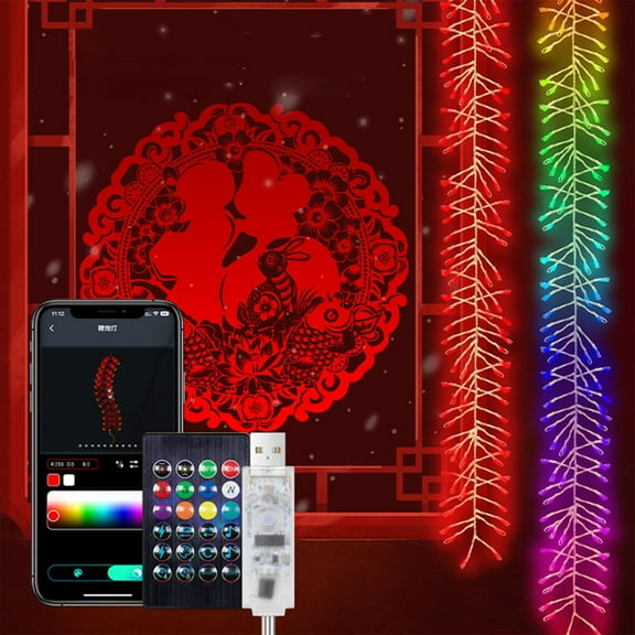 Smart LED Strip Lights, Smart Firecracker Lights, 16 Million Colors With App Control And Music Sync LED Lights For Bedroom, Kitchen, Garden Wedding Gathering