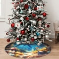 thumbnail image 4 of Cauagu 48" Christmas Tree Skirt Colorful Underwater Shark Pattern Christmas Tree Decorations Tree Mat for Xmas Decorations Occasion Holiday Home Decor -48", 4 of 7