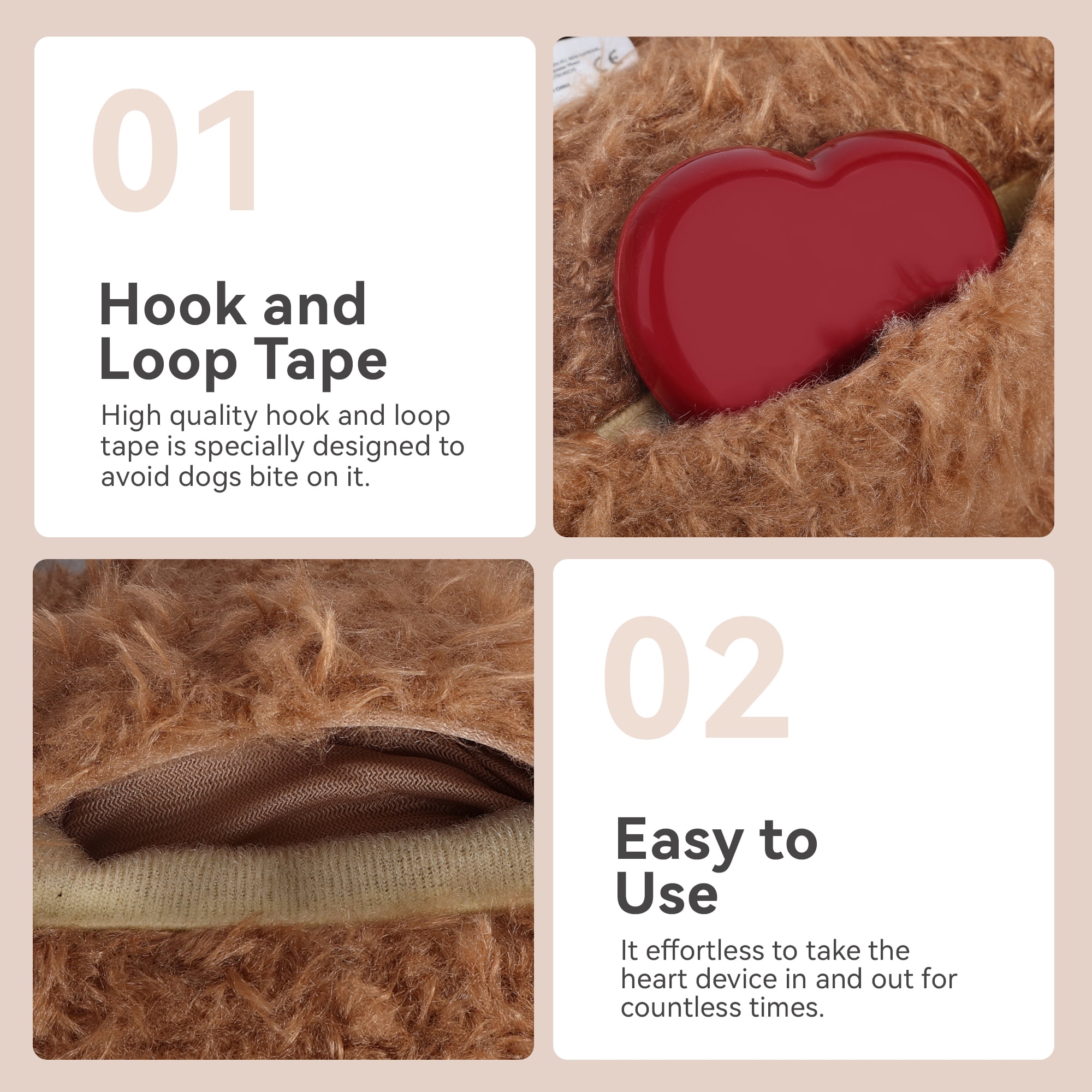 All For Paws Heartbeat Dog Plush Toy, Puppy Sleep Aid & Anxiety Relief Comforting Toy, Brown Puppy