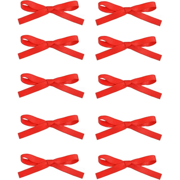 shiyou-10PCS Red Hair Bows Clips Red Coquette Bows Clips Mini Bows Red Hair Ribbon for Women Girls Toddlers Tiny Bow Claw Clip for Thick Fine Hair