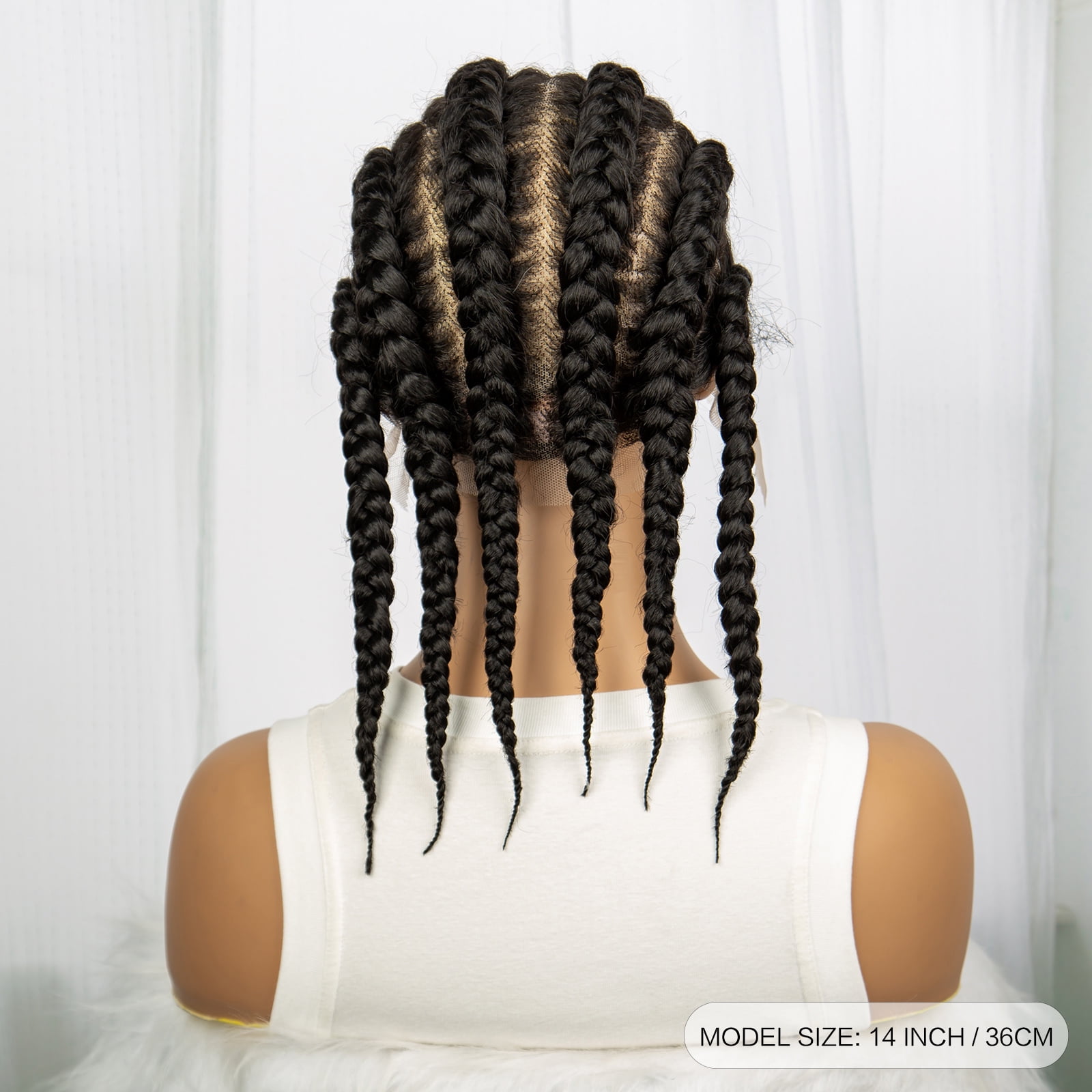 Synthetic Full Lace Cornrow Box Braids Wig 14Inches Short Braided Lace Front Wigs for Women Jumbo Knotless Box Braid Lace Wigs