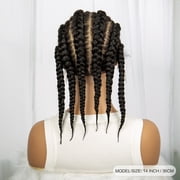 Synthetic Full Lace Cornrow Box Braids Wig 14Inches Short Braided Lace Front Wigs for Women Jumbo Knotless Box Braid Lace Wigs