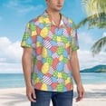 thumbnail image 3 of Picia Colorful Easter eggs Pattern Men's Hawaiian Shirt – Soft Cotton Regular Fit Short Sleeve Shirt, Casual Beach Shirt for Summer, Vacation, and Outdoor Wear,Large, 3 of 7