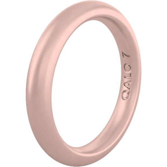 QALO Women's Rose Gold Classic Stackable Silicone Ring – Durable Wedding Bands with Flexible Comfortable Fit – Skin-Friendly and Lightweight Design – Size 09