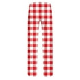 thumbnail image 4 of FAZVAOO Womens Pajama Pants Plaid Wide Leg Elastic Waistband Daily Home Long Pants, 4 of 4