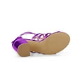 thumbnail image 6 of BLISSFUL STEP Women's Shoes Strappy Roman Block Heel Sandals Purple 5, 6 of 8