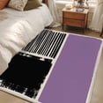 thumbnail image 4 of Purple Black Area Rugs 3'x5', Washable Small Throw Rugs for Living Room Bedroom, Farmhouse Striped Modern Abstract Art Indoor Outdoor Rug Non-Slip Low Pile Carpet Runner Reversible Floor Mats, 4 of 8