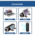 thumbnail image 3 of Refroidisseur d'Ordinateur Portable avec Support Ajustable, Coussin de Refroidissement pour Ordinateur Portable à 3 Vitesses Réglables, Ventilateur de Refroidissement à Turbine à Flux Croisé USB Multifonction pour Ordinateur Portable Tablette Téléphone, 3 of 5