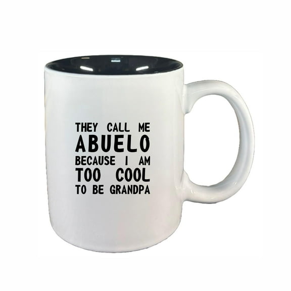 Abuelo Coffee Mugs, Call me Abuelo Too Cool for Grandpa 11oz Ceramic Coffee Cup Teacup with Handle, Funny Birthday Gifts