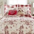 thumbnail image 5 of Levtex Home - Winter Sleigh Ride Quilt Set - Full/Queen Quilt and Two Standard Shams - Winter Village - Red Cream - Quilt (88x92in.) and Shams (20x26in.) - Reversible - Cotton, 5 of 7