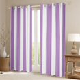 thumbnail image 2 of Manfei Classic Stripe Blackout Curtains,Modern Geometric Curtains Pack of 2 (42x84 Each), Purple White, 2 of 6