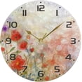thumbnail image 5 of Dreamtimes Water Color Painting Red Poppy Flowers Wall Clock, 10 Inch Silent Non Ticking Round Clock Oil Painting Clock Easy to Read Clock for Living Room Bedroom Bathroom Home Decor, 5 of 7
