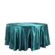 thumbnail image 3 of Mantel redondo de satén BalsaCircle de 120 pulgadas, color verde azulado pavo real, 3 of 8