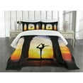 thumbnail image 3 of Ambesonne Yoga Quilted Bedspread Set 3 Pcs, Man in Old Building, Queen Size, Multicolor, 3 of 5