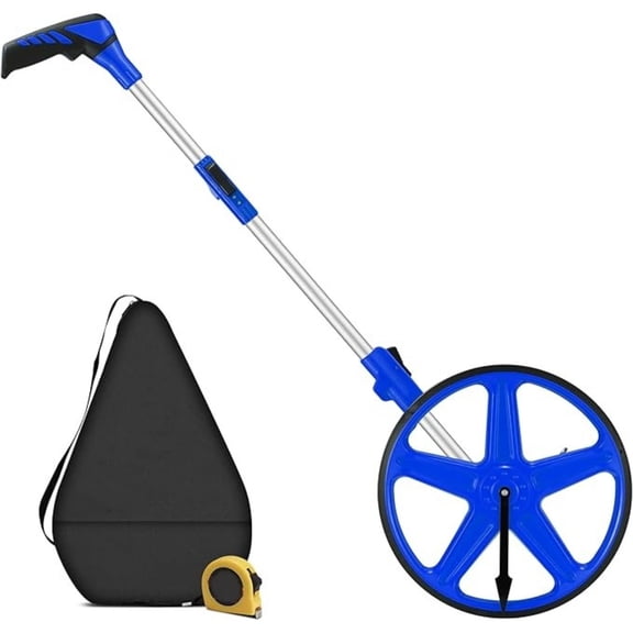12 Inch Measuring Wheel, Measuring Wheel in Feet and Inches, One key to Zero Rolling Tape Measuring Wheels, Blue