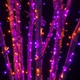thumbnail image 2 of 70 LED Purple and Orange String Lights for Halloween Displays Party Decoration, 24', Indoor Outdoor Black Wire, 2 of 6