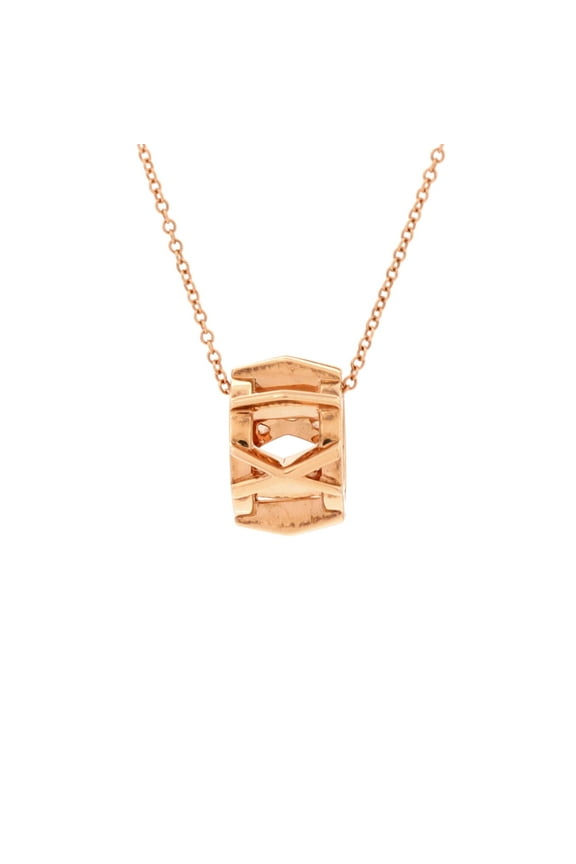 Pre-Owned Tiffany & Co. Atlas X Open Pendant Necklace 18K Rose Gold By Rebag