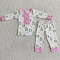 thumbnail image 1 of Conjunto de ropa de dormir para niños y niñas, ropa de dormir con bordado de pan de jengibre, pantalones de rayas rosas, pijamas para niños pequeños, venta al por mayor, 1 of 4