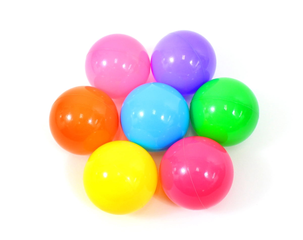 Board No More! Non-Toxic "Phthalate Free" Crush Proof Play Balls 7 Color: Pink, Green, Purple, Red, Blue, Yellow, Orange, 100pc/pk