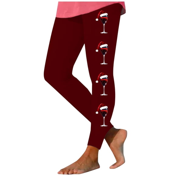 Buigttklop Christmas Leggings for Women Plus Size Buttery Soft Stretchy Pants 80S High Waist Ankle Length Leggings Printed Skinny Tights