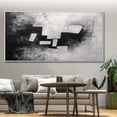 thumbnail image 4 of Black and white abstract painting on canvas, minimalist white wall decoration, 3D white painting for room, oversized minimalist wall art,(61*122cm)24*48 Inches,Unstretched,Frameless, 4 of 4