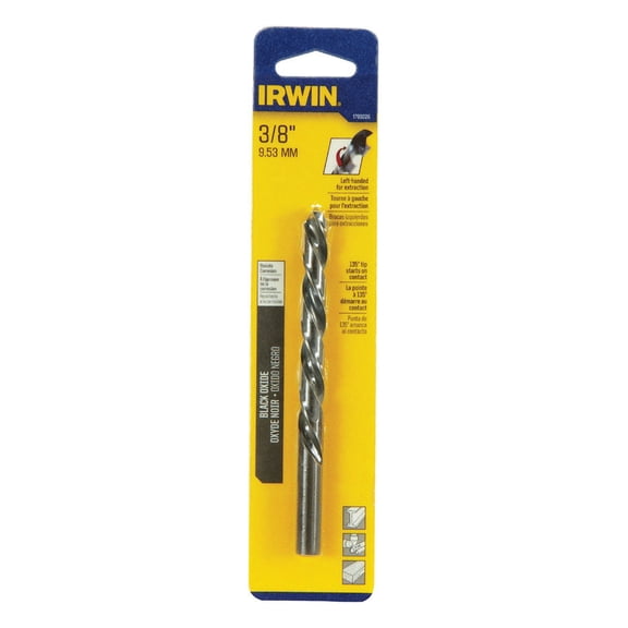 Irwin 3/8 in. Dia. x 5-7/8 L High Speed Steel Left Hand Drill Bit Round Shank 1 pc.