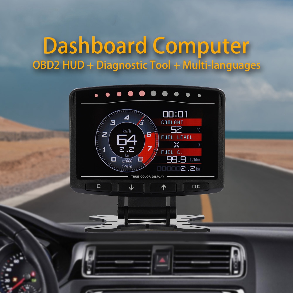 Car Dashboard Computer X50 Pro Car OBD2 HUD Gauge Meter Multi