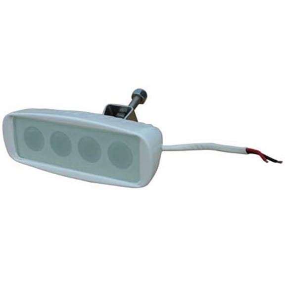 Larson Electronics LED-SL-4 10.8 watt LED Spreader Deck Light, White Aluminum Housing, 40 ft. dia. Flood Beam - 4 LEDS