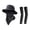 Black, variant on Ticikt Outdoor Sun Hat Kit with Neck & Face Flap, Breathable Fishing Cap + Cooling Arm Sleeves,Grey
