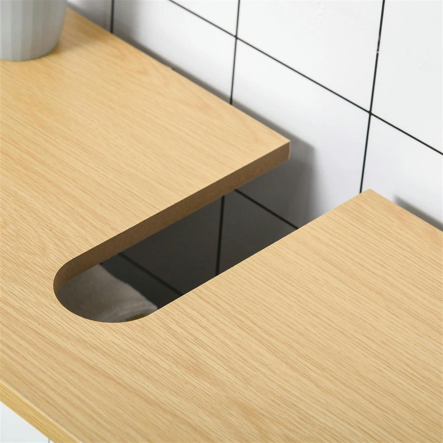 Demi Bonn 23" Bathroom Vanity with Sink Pipe Slot, Pedestal Sink 2-Door Cabinet, Under Sink Cabinet, White