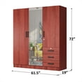 thumbnail image 4 of Better Home Product Violet Engineered Wood Wardrobe Armoire with Mirror/Mahogany, 4 of 6