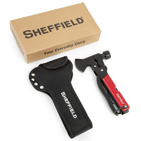 Sheffield 14-in-1 Hatchet Multitool, Red