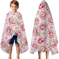 thumbnail image 3 of Strawberry Princess Pattern Hooded Bath Towel，60"x35" for Ages 3 To 12 Kids, Quick Dry Lightweight Soft Microfiber Hood Beach Towel Cover Up for Kids, 3 of 7