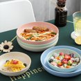 thumbnail image 3 of JUNWELL Unbreakable Round Plate Nordic Style Wheat Straw Fruit Festival Dishes Smooth Edge Solid Color Plates Tableware Kitchen Blue 14cm, 3 of 10