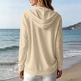 thumbnail image 6 of Cowsor Womens Hooded Button Down Cardigans Long Sleeve Drawstring Hood Side Pockets Solid Color Relaxed Fit Soft Knit Breathable Casual Layering Sweater Tops, 6 of 7