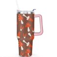 thumbnail image 2 of 40oz Mushroom Red Autumn Stainless Steel Flip Straw Tumbler Spill Proof Travel Cup Double Wall Vacuum Insulated Coffee Mug with Top Handle, 2 of 6