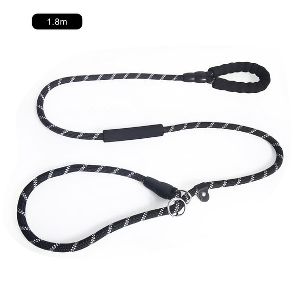 Reflective Slip Lead Dog Leash for Medium Large Dogs Training and Walking, 6ft Climbing Rope Leash for Dogs, Black