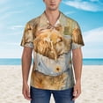 thumbnail image 2 of Balery Girl Hugging Dog Flowers Camisas hawaianas de manga corta para hombre, camisas playeras de corte holgado, camisas de vacaciones con botones,3X-Large, 2 of 7